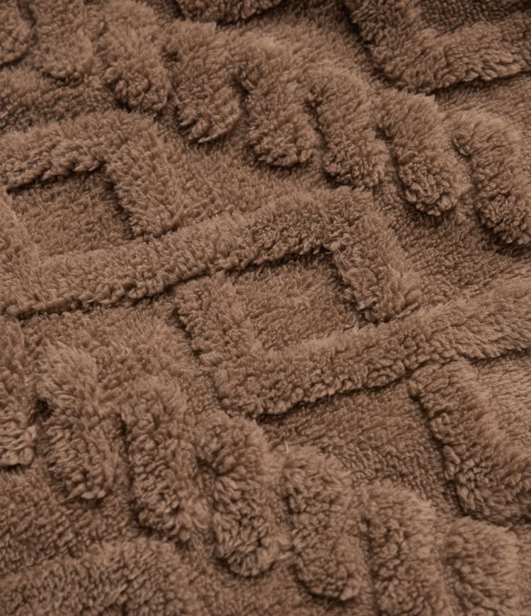 High-neck Zip Fly Casual Fuzzy Jacket with Pockets