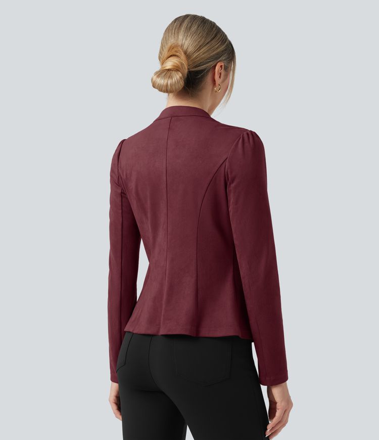 Long Sleeve Slim Suede Work Jacket