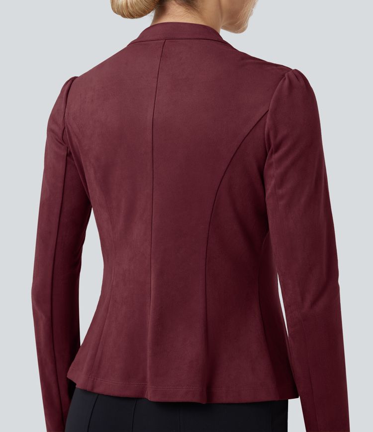 Long Sleeve Slim Suede Work Jacket