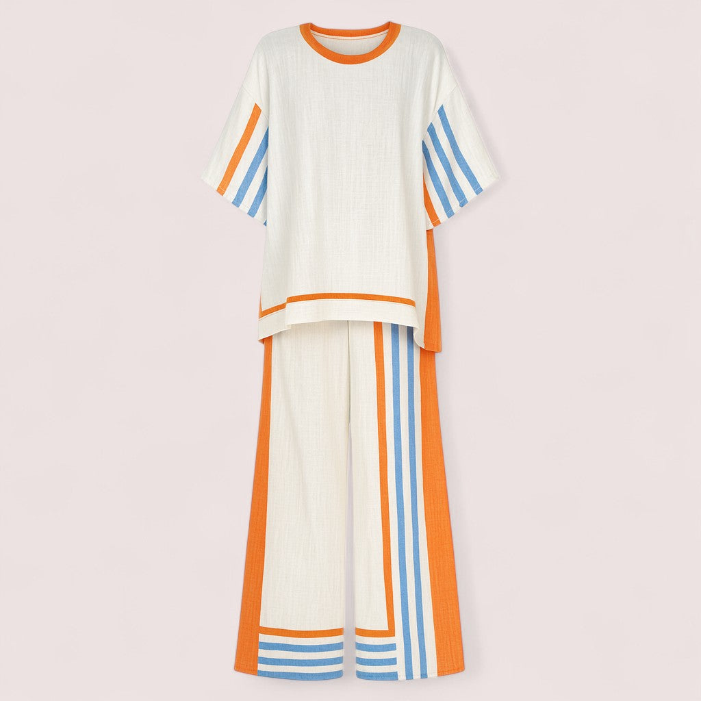 CIVILON Stockholm™ | Luftig tvådelad set med ränder och oversized passform