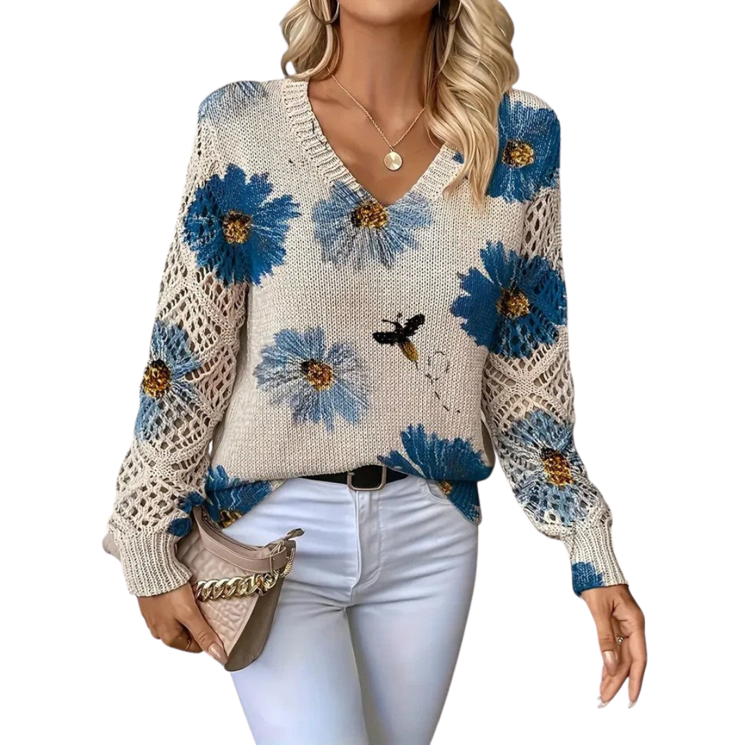 Magnolia | Elegant tröja med blommönster