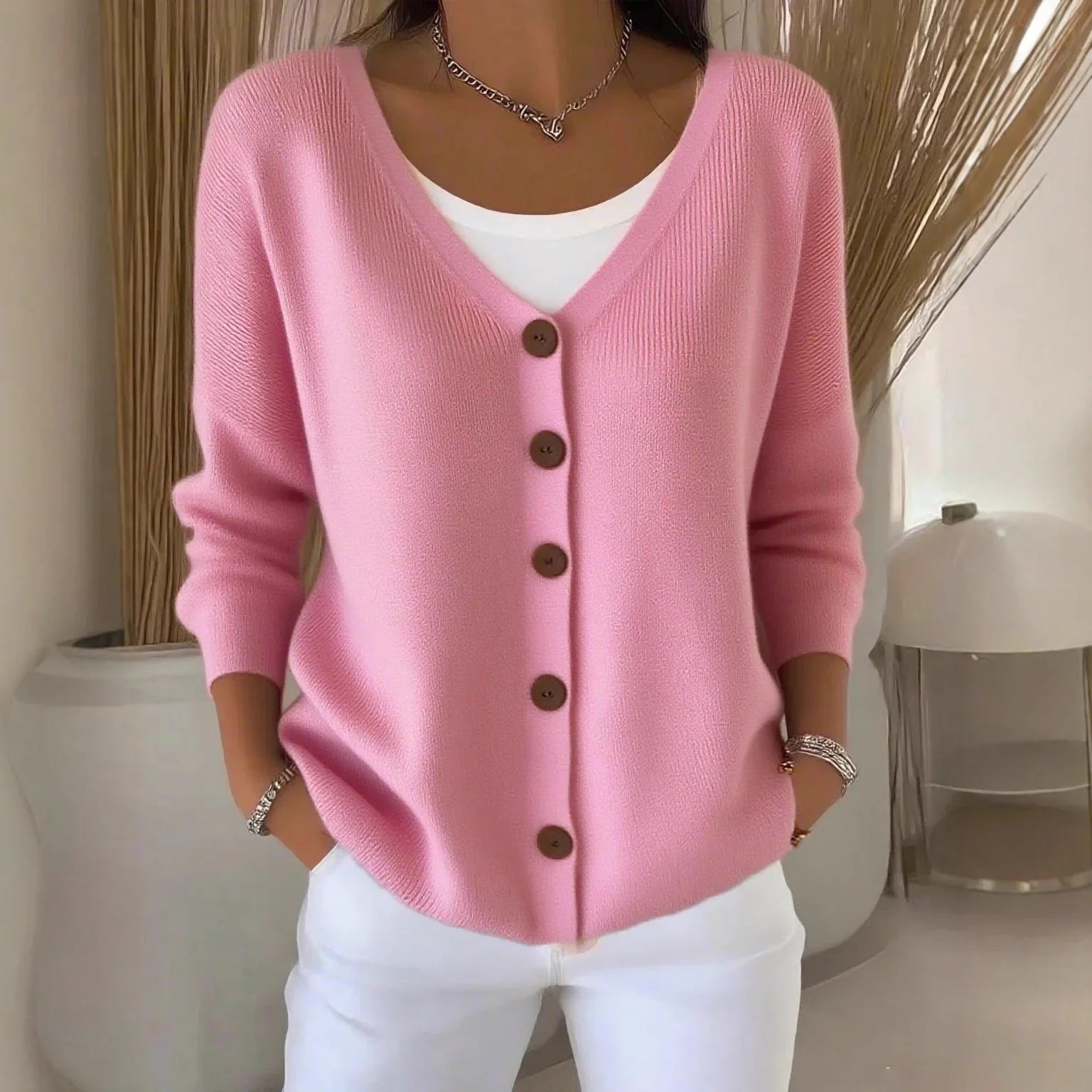 Annika | Långärmad topp med V-ringning