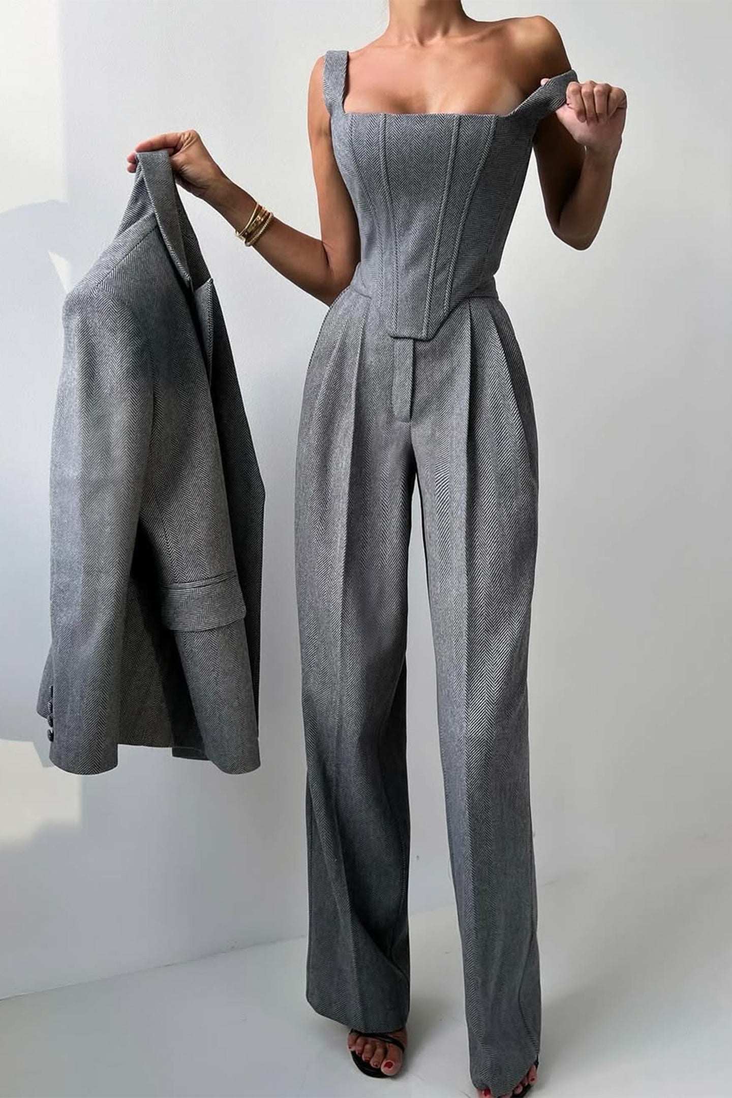 Marina – Relaxed Three-Piece Suit with Reversible Jacket