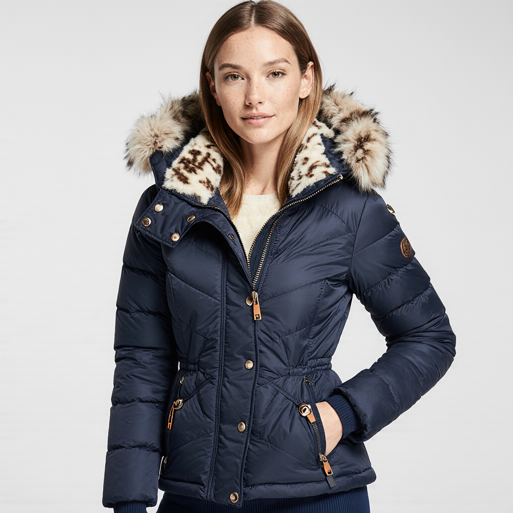 Annamarie I Puffer Jacket with Hood and Slim Fit Design