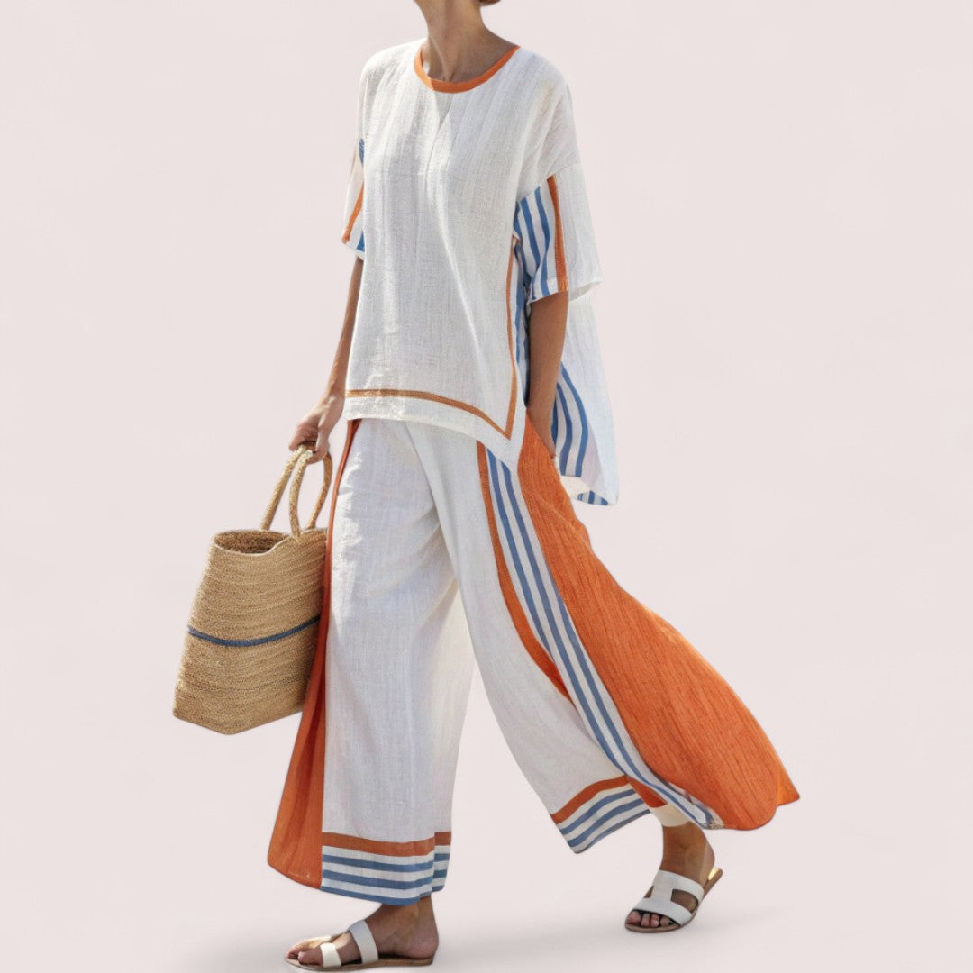 CIVILON Stockholm™ | Luftig tvådelad set med ränder och oversized passform