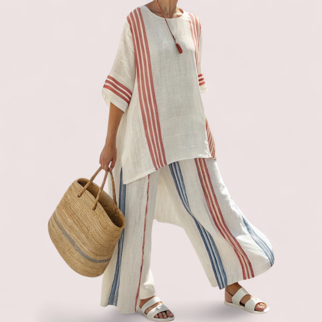 CIVILON Stockholm™ | Luftig tvådelad set med ränder och oversized passform