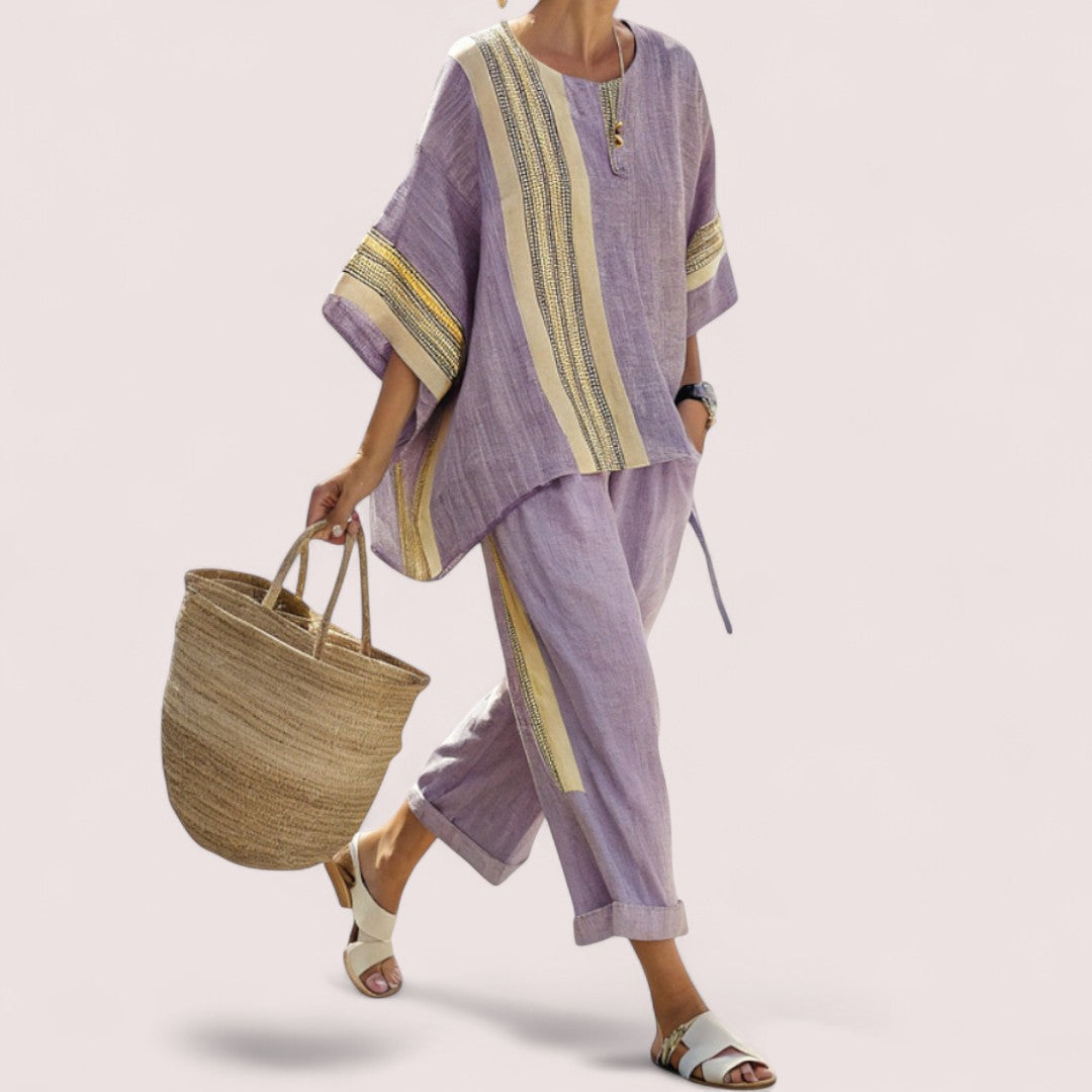 CIVILON Stockholm™ | Luftig tvådelad set med ränder och oversized passform