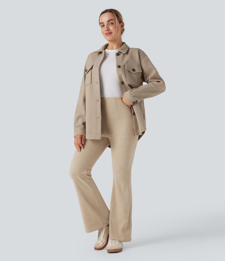 Long Sleeve Fleece Casual Jacket with Pockets