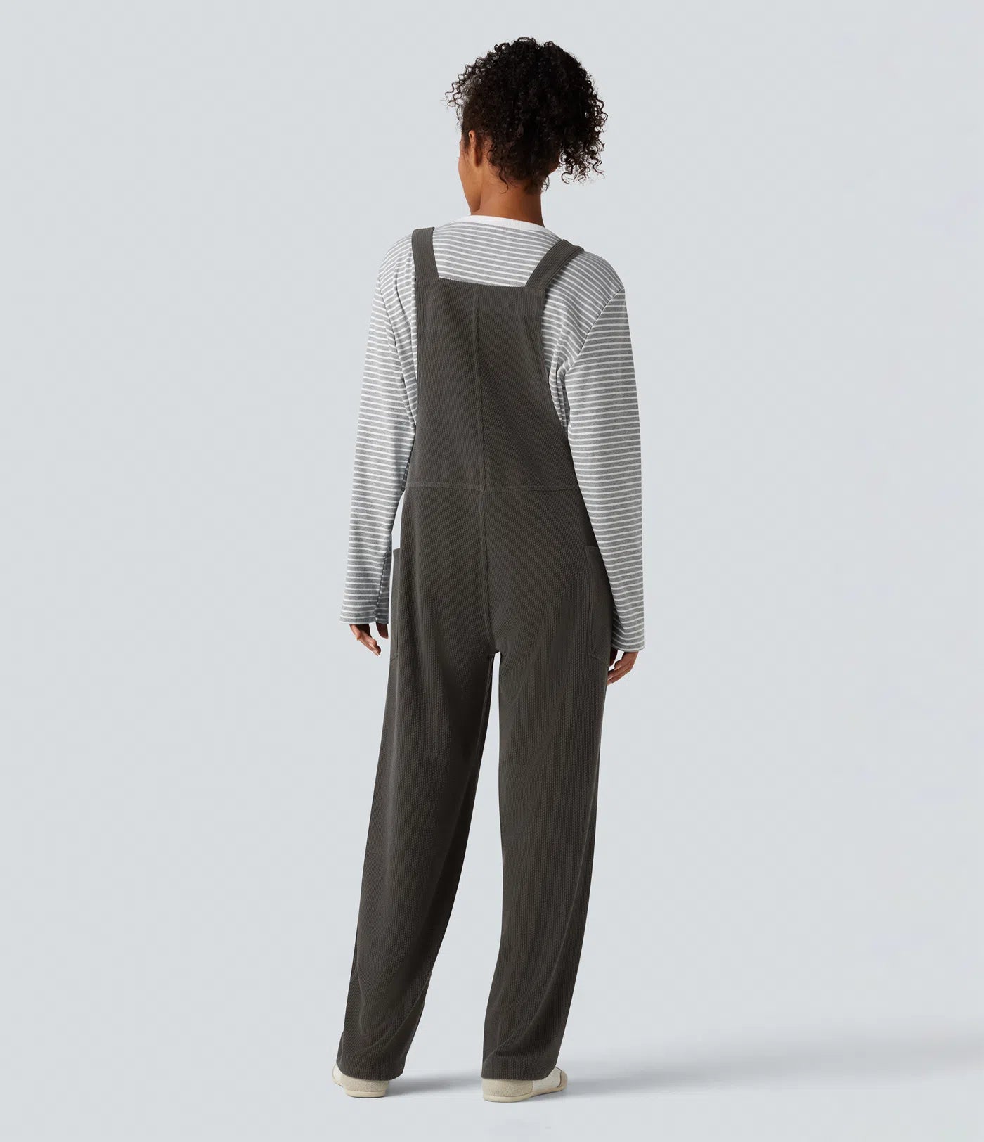 V Neck Corduroy Casual Overalls with Pockets