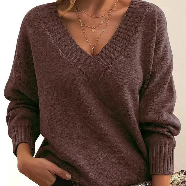 Mordane – Elegant Long-Sleeve V-Neck Sweater