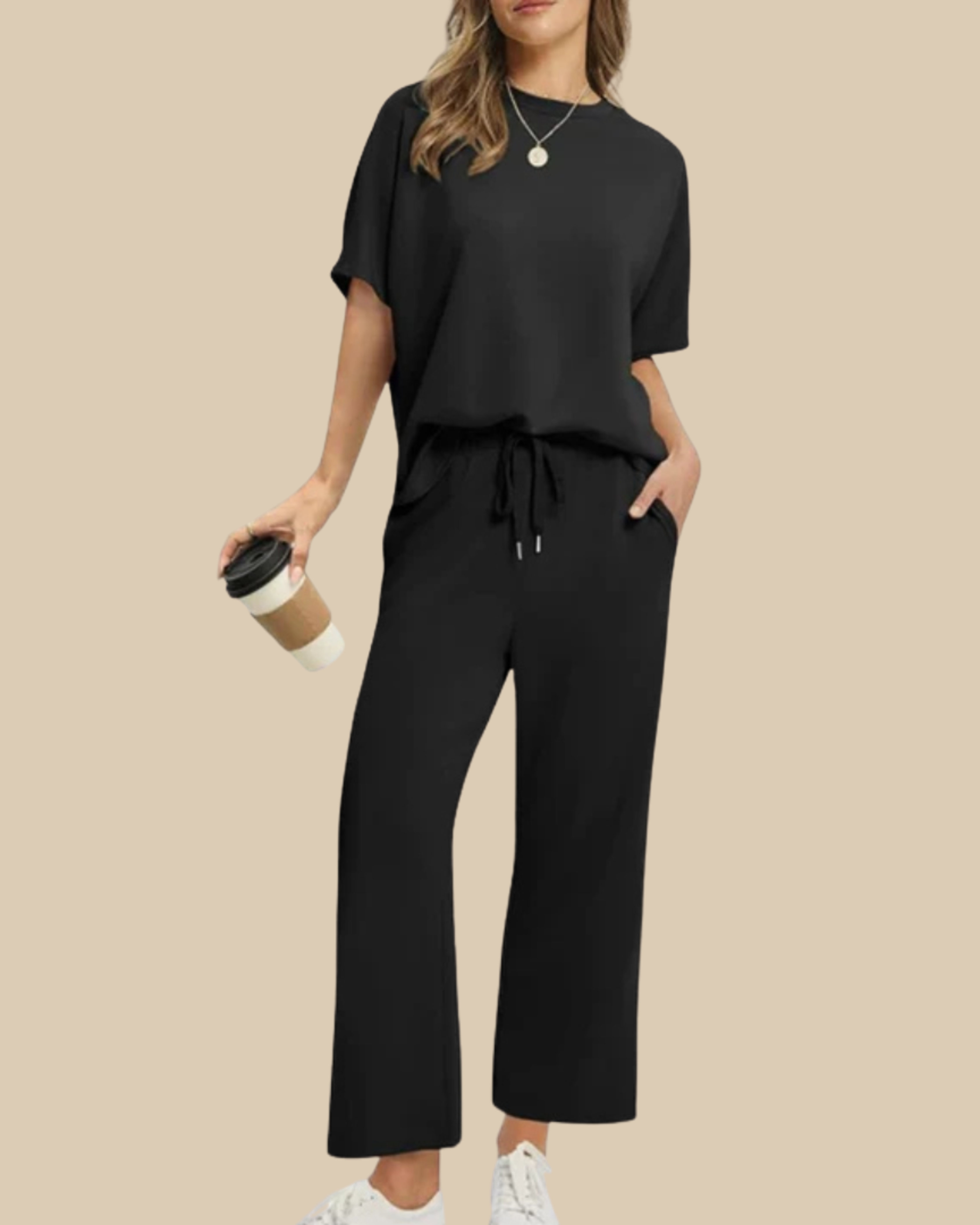 Bella™ - Avslappnad Topp- och Byxset för Kvinnor