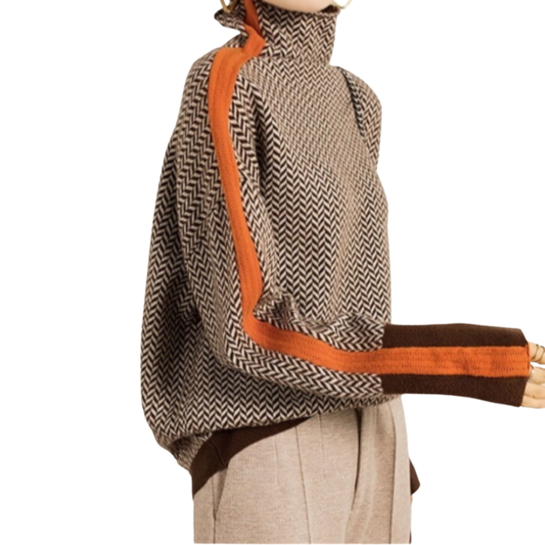 Eleanor | Herringbone Luxe Turtleneck