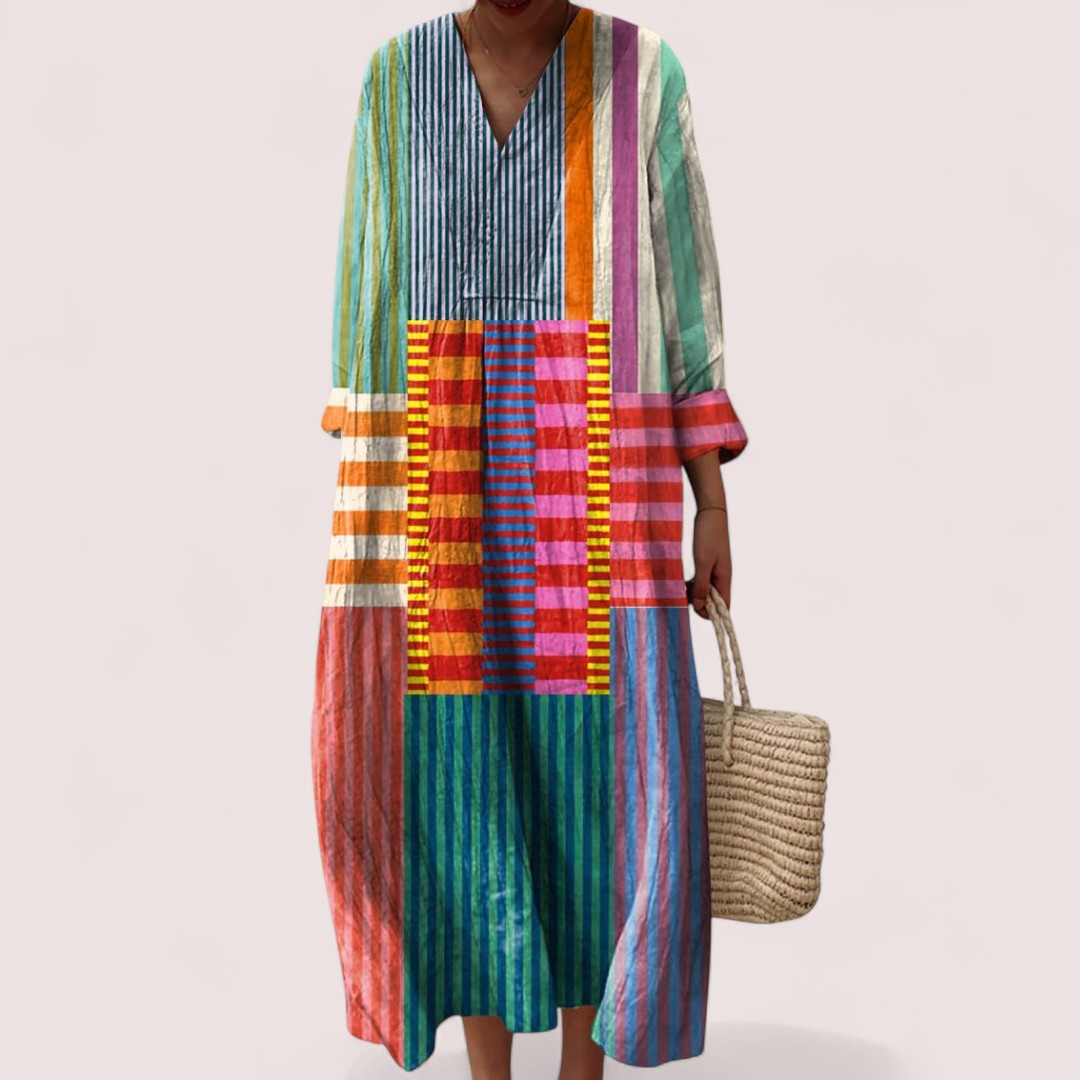 CIVILON Stockholm™ | Maxi Klänning Colorblock Breeze