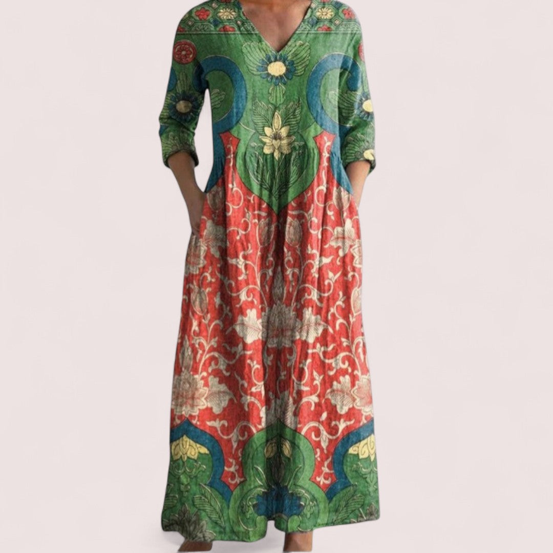 CIVILON Stockholm™ | Maxiklänning med vintage-blommigt tryck