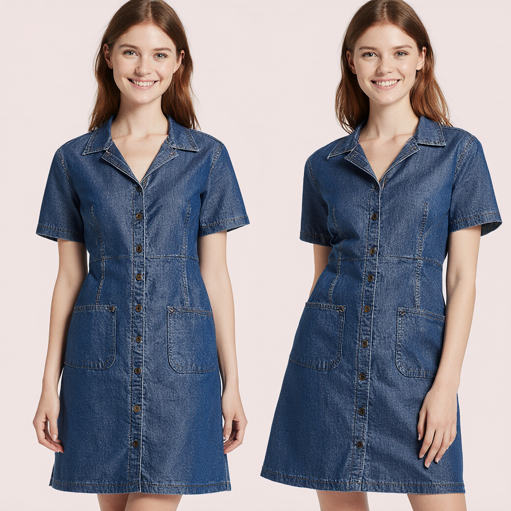 Luvre-Dublin| Soft denim dress with front pockets