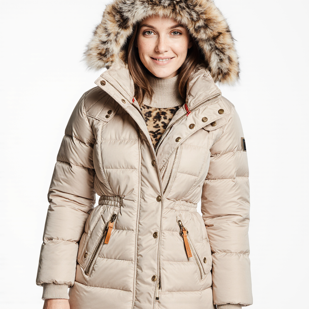 Annamarie I Puffer Jacket with Hood and Slim Fit Design