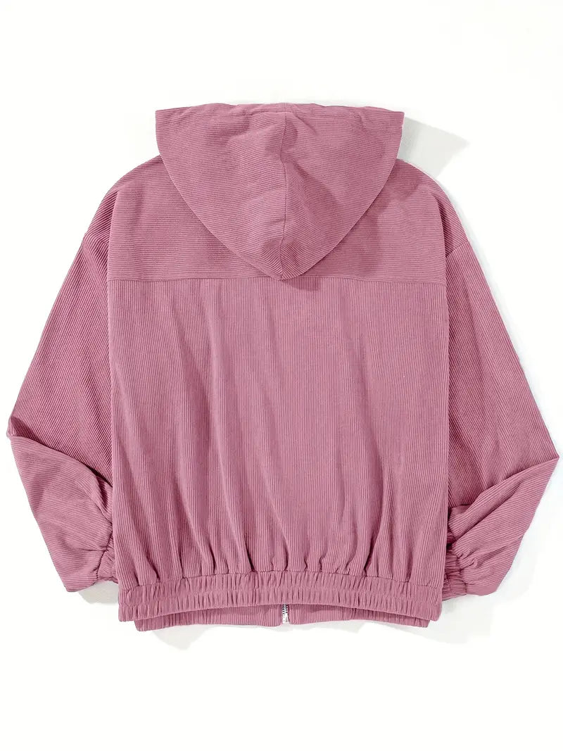 Caroline™ |  Cordjacka med dragkedja