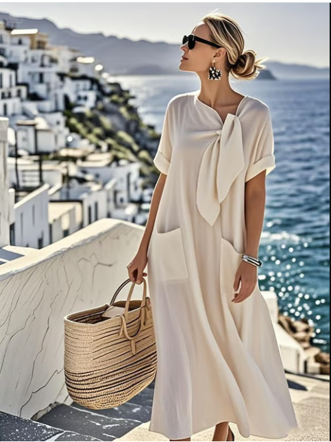 CIVILON Stockholm™ | Lång klänning med rosettdetalj