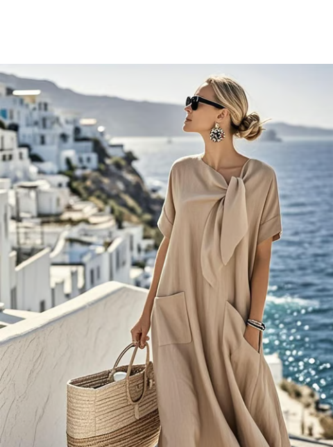 CIVILON Stockholm™ | Lång klänning med rosettdetalj